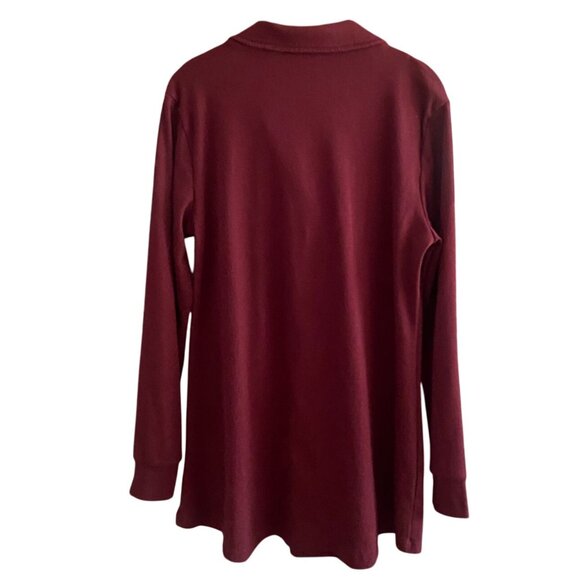 Gaharu Womens Swing Tunic With Notch Collar-Dark Red-Size Large-GUC - Picture 6 of 6